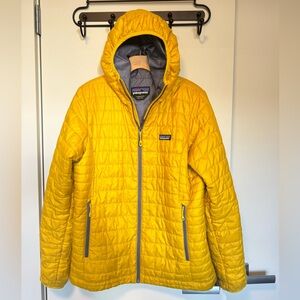 Women's Yellow Patagonia Nano Puff Hoody - Large